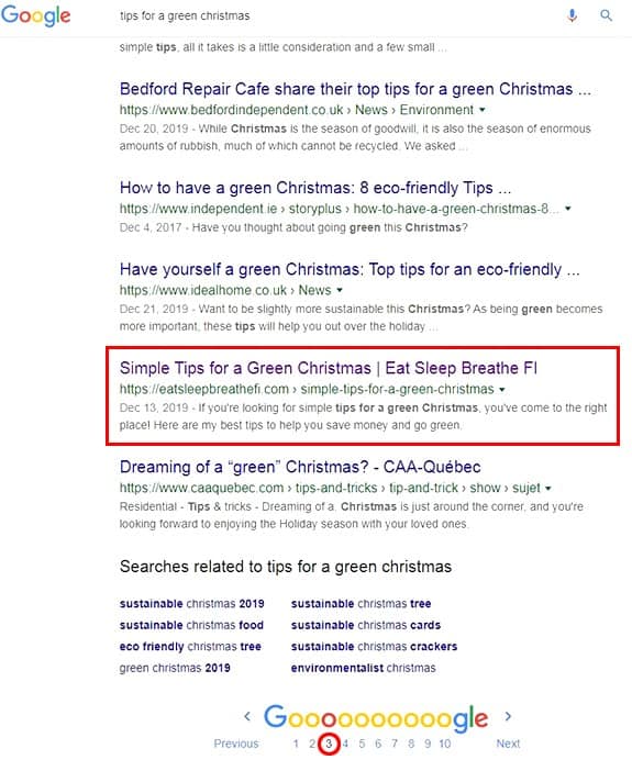 tips for a green christmas google